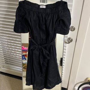 FRAME Off the Shoulder Shirt Dress